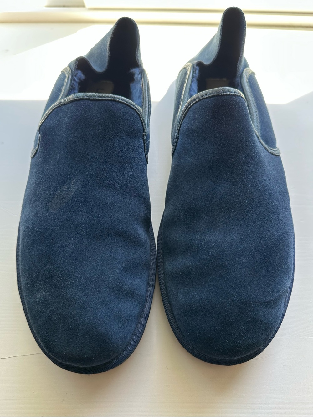 Uggs Men's 12 Navy Suede Slip-On Shoes